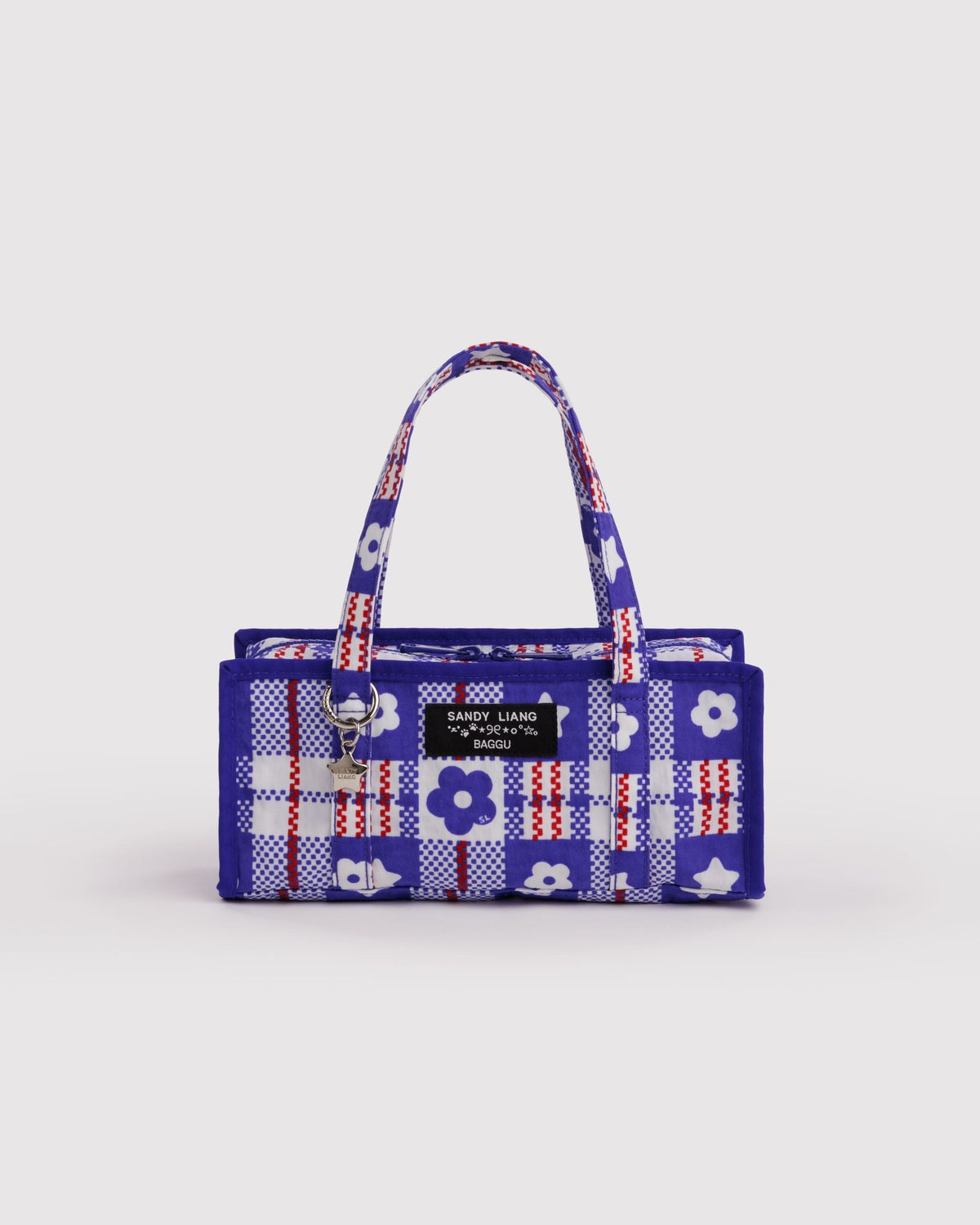 Mini Nylon Market Bag - Market Plaid Blue
